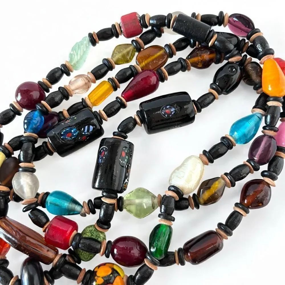 Vintage Millefiori Glass Bead Necklace - Picture 3 of 4